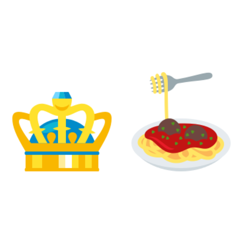 👑🍝 Emoji Domain EmojiOne rendering